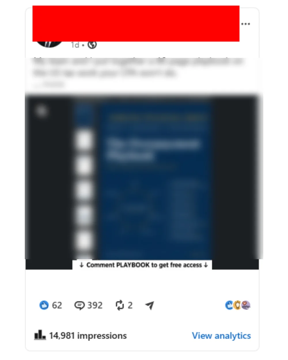 The same LinkedIn post at 14,981 views