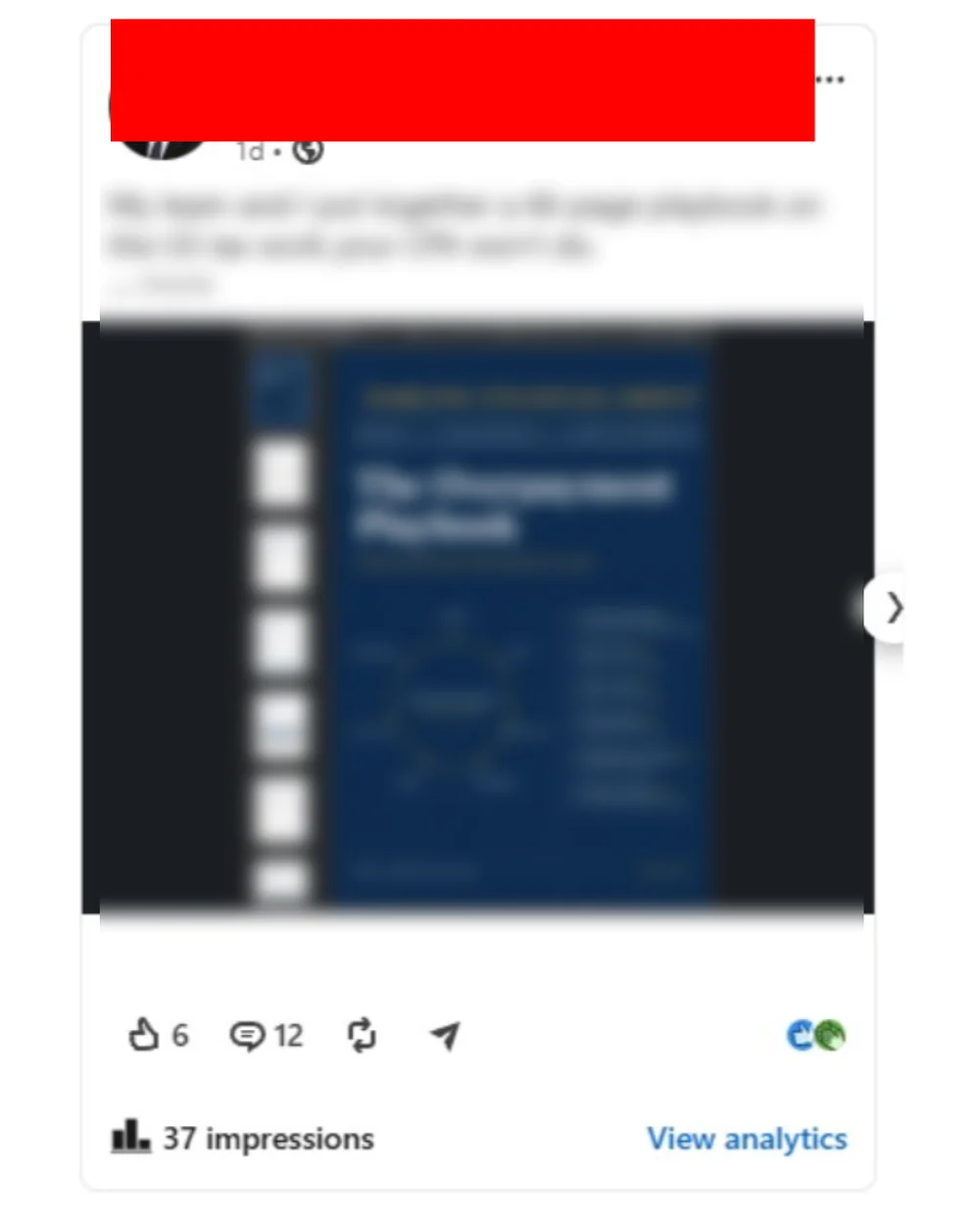 LinkedIn post capped at 37 views