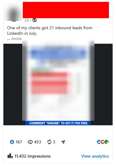 The same LinkedIn post at 11,432 views