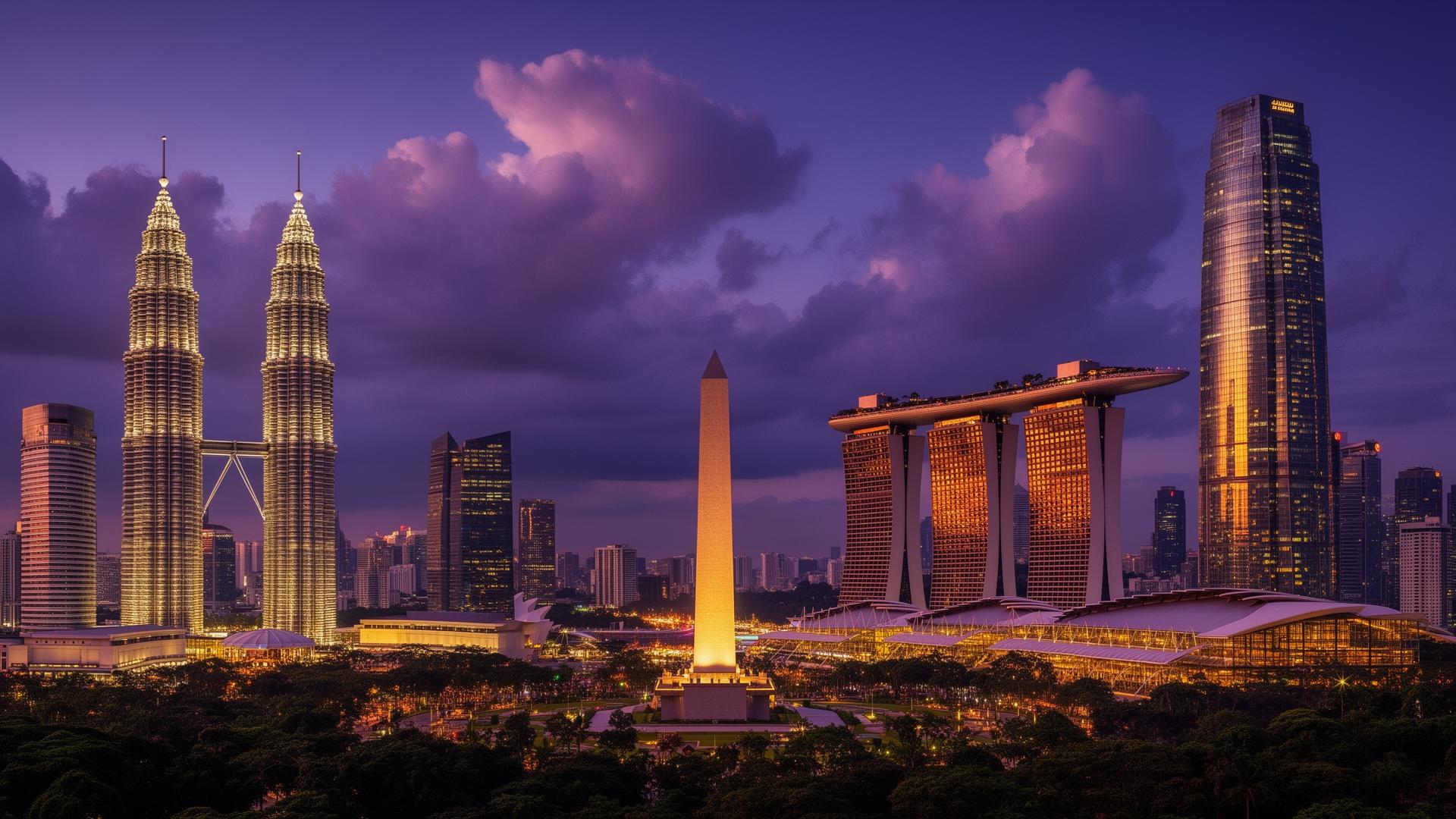 Jakarta SCBD skyline at dusk