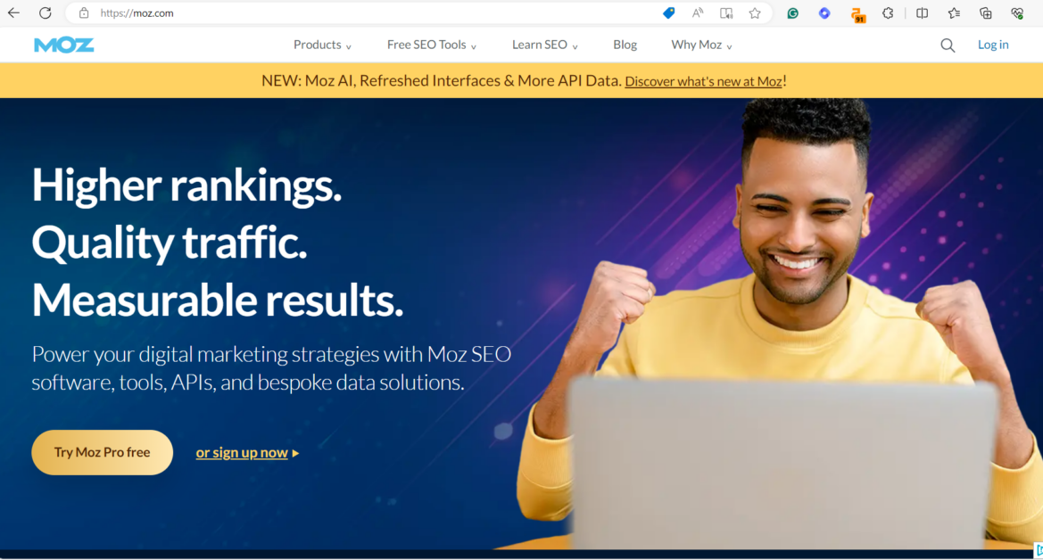 Moz menawarkan wawasan SEO melalui blognya
